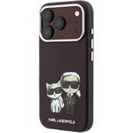 Karl Lagerfeld PU Semi Wrap Smooth Sketch Bodies Magsafe kryt pre iPhone 18 Pro, Burgundy