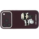 Karl Lagerfeld PU Semi Wrap Smooth Sketch Bodies Magsafe kryt pre iPhone 18 Pro, Burgundy