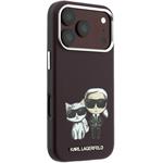 Karl Lagerfeld PU Semi Wrap Smooth Sketch Bodies Magsafe kryt pre iPhone 18 Pro, Burgundy