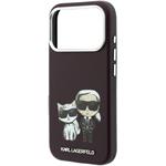 Karl Lagerfeld PU Semi Wrap Smooth Sketch Bodies Magsafe kryt pre iPhone 18 Pro, Burgundy