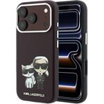 Karl Lagerfeld PU Semi Wrap Smooth Sketch Bodies Magsafe kryt pre iPhone 18 Pro, Burgundy