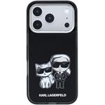 Karl Lagerfeld PU Semi Wrap Smooth Sketch Bodies Magsafe kryt pre iPhone 18 Pro, čierny