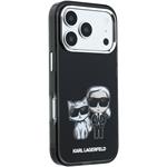 Karl Lagerfeld PU Semi Wrap Smooth Sketch Bodies Magsafe kryt pre iPhone 18 Pro, čierny