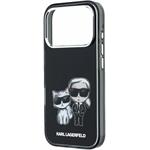 Karl Lagerfeld PU Semi Wrap Smooth Sketch Bodies Magsafe kryt pre iPhone 18 Pro, čierny