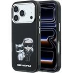 Karl Lagerfeld PU Semi Wrap Smooth Sketch Bodies Magsafe kryt pre iPhone 18 Pro, čierny