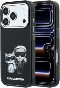 Karl Lagerfeld PU Semi Wrap Smooth Sketch Bodies Magsafe kryt pre iPhone 18 Pro, čierny