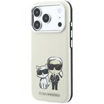 Karl Lagerfeld PU Semi Wrap Smooth Sketch Bodies Magsafe kryt pre iPhone 18 Pro Max, béžový