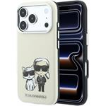 Karl Lagerfeld PU Semi Wrap Smooth Sketch Bodies Magsafe kryt pre iPhone 18 Pro Max, béžový
