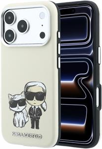 Karl Lagerfeld PU Semi Wrap Smooth Sketch Bodies Magsafe kryt pre iPhone 18 Pro Max, béžový