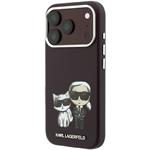 Karl Lagerfeld PU Semi Wrap Smooth Sketch Bodies Magsafe kryt pre iPhone 18 Pro Max, Burgundy