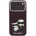 Karl Lagerfeld PU Semi Wrap Smooth Sketch Bodies Magsafe kryt pre iPhone 18 Pro Max, Burgundy