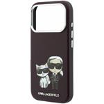 Karl Lagerfeld PU Semi Wrap Smooth Sketch Bodies Magsafe kryt pre iPhone 18 Pro Max, Burgundy
