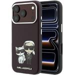 Karl Lagerfeld PU Semi Wrap Smooth Sketch Bodies Magsafe kryt pre iPhone 18 Pro Max, Burgundy