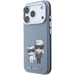 Karl Lagerfeld PU Semi Wrap Smooth Sketch Bodies Magsafe kryt pre iPhone 18 Pro, modrý