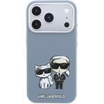 Karl Lagerfeld PU Semi Wrap Smooth Sketch Bodies Magsafe kryt pre iPhone 18 Pro, modrý