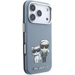 Karl Lagerfeld PU Semi Wrap Smooth Sketch Bodies Magsafe kryt pre iPhone 18 Pro, modrý