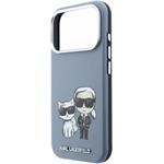 Karl Lagerfeld PU Semi Wrap Smooth Sketch Bodies Magsafe kryt pre iPhone 18 Pro, modrý