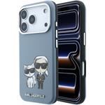 Karl Lagerfeld PU Semi Wrap Smooth Sketch Bodies Magsafe kryt pre iPhone 18 Pro, modrý