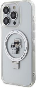 Karl Lagerfeld Ringstand Karl a Choupette MagSafe kryt pre iPhone 14 Pro, biely
