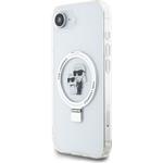 Karl Lagerfeld Ringstand Karl and Choupette MagSafe kryt pre iPhone 16e, biely