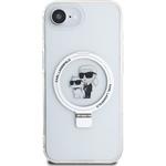 Karl Lagerfeld Ringstand Karl and Choupette MagSafe kryt pre iPhone 16e, biely