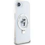 Karl Lagerfeld Ringstand Karl and Choupette MagSafe kryt pre iPhone 16e, biely