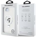 Karl Lagerfeld Ringstand Karl and Choupette MagSafe kryt pre iPhone 16e, biely