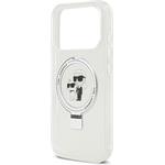 Karl Lagerfeld Ringstand Karl and Choupette MagSafe kryt pre iPhone 17 Pro, biely