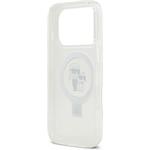 Karl Lagerfeld Ringstand Karl and Choupette MagSafe kryt pre iPhone 17 Pro, biely