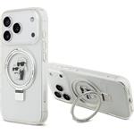 Karl Lagerfeld Ringstand Karl and Choupette MagSafe kryt pre iPhone 17 Pro, biely