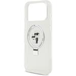 Karl Lagerfeld Ringstand Karl and Choupette MagSafe kryt pre iPhone 17 Pro Max, biely