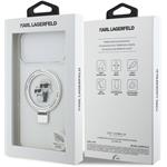 Karl Lagerfeld Ringstand Karl and Choupette MagSafe kryt pre iPhone 17 Pro Max, biely