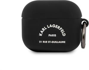 Karl Lagerfeld Rue St Guillaume silikónové puzdro pre Airpods 3, čierne