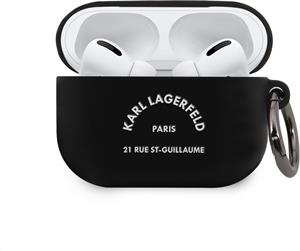 Karl Lagerfeld Rue St Guillaume silikónové puzdro pre Airpods Pro, čierne