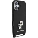 Karl Lagerfeld Saffiano Crossbody Popruh Metal Karl and Choupette kryt pre iPhone 17, čierny
