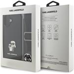 Karl Lagerfeld Saffiano Crossbody Popruh Metal Karl and Choupette kryt pre iPhone 17, čierny