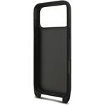 Karl Lagerfeld Saffiano Crossbody popruh Metal Karl and Choupette kryt pre iPhone 17 Pro Max, čierny