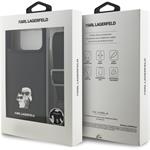 Karl Lagerfeld Saffiano Crossbody popruh Metal Karl and Choupette kryt pre iPhone 17 Pro Max, čierny