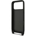 Karl Lagerfeld Saffiano Crossbody Popruh Metal Karl and Choupette kryt pre iPhone 18 Pro Max, čierny