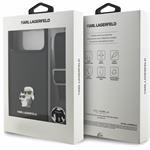 Karl Lagerfeld Saffiano Crossbody Popruh Metal Karl and Choupette kryt pre iPhone 18 Pro Max, čierny
