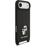 Karl Lagerfeld Saffiano Crossbody popruh Metal Karl and Choupette kryt pre iPhone Air, čierny