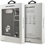 Karl Lagerfeld Saffiano Crossbody popruh Metal Karl and Choupette kryt pre iPhone Air, čierny