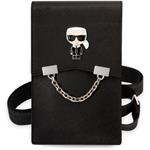 Karl Lagerfeld Saffiano Metal Ikonik peňaženka na telefón, čierna
