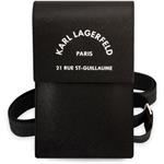 Karl Lagerfeld Saffiano Rue Saint Guillaume peňaženka na telefón, čierna