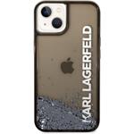 Karl Lagerfeld Translucent Liquid Glitter zadný kryt pre iPhone 14 Plus, čierny