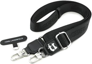 Karl Lagerfeld Universal Crossbody popruh Choupette Patch, čierny