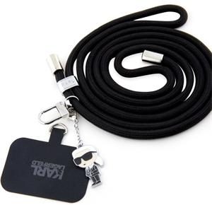 Karl Lagerfeld Universal Crossbody Popruh, čierny