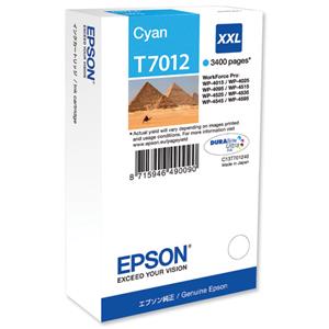 kazeta EPSON T7012 XXL Cyan WP4000/4500 series (3400 str.)