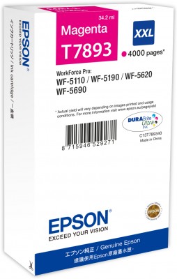 kazeta Epson T7893 WF5000 series magenta XXL - 34.2ml