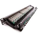 Keline 19" patch panel 1U/24p, STP cat5e, kompaktný čierny
